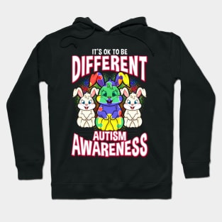 It's OK To Be Different Autism Awareness Bunnies Hoodie